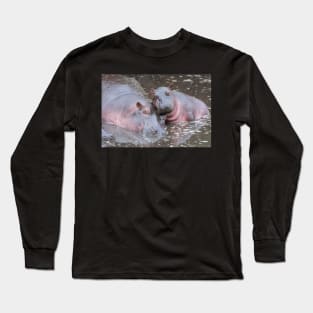 Baby Hippo with mother Long Sleeve T-Shirt